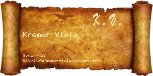 Kremer Viola névjegykártya